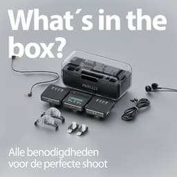 Draadloze Lavalier Microfoon Set - Geschikt voor iPhone, Android & Camera - Incl. Oplaadcase, Dasspeld, Windkap, TRS-kabel & Adapters - Professionele Geluidskwaliteit voor Vlog, Interview, Podcast & Karaoke — thumbnail 2