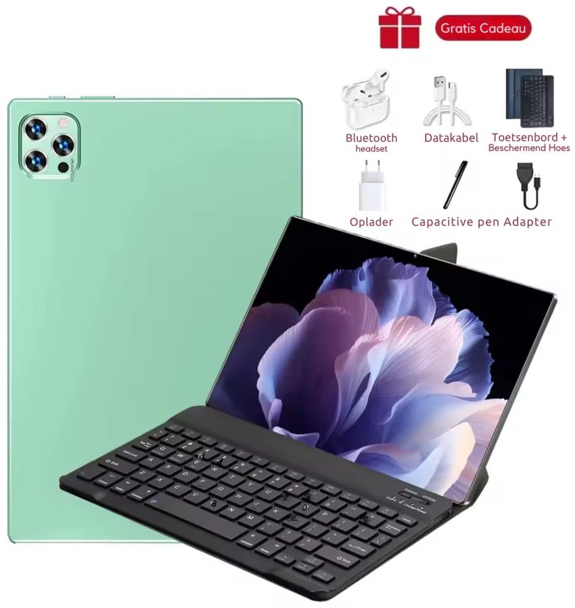 2025 Nieuwe Pad 15 Pro Tablets 16Gb 1024Gb Android 10.36 Inch 5G Dual Sim Gps Bluetooth Wifi Wps Tabletpc - Green — afbeelding 1