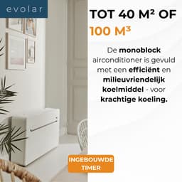Evolar Monoblock Airco - Zonder buitenunit - met Luchtonvochtiger - 4-in-1 - 10000 BTU - WiFi - Zelf Installeren - EVO-M1000CH — thumbnail 5