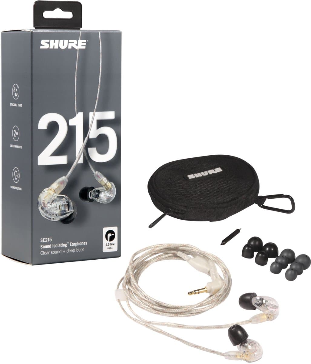 Shure SE215-CL - In ear earphones, single driver, clear — afbeelding 1