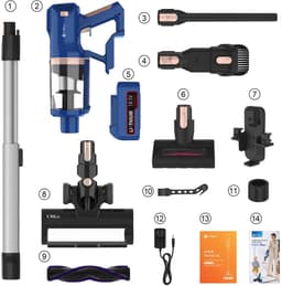 Steelstofzuiger Draadloos - Steelstofzuiger - Stofzuiger - 300W - 30kPa - 4000mAh - Blauw - Steelstofzuiger Snoerloos - Krachtige Zuigkracht — thumbnail 2
