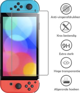 Hoes Geschikt voor Nintendo Switch OLED Case Hoesje Met Screenprotector - Bescherm Hoes Geschikt voor Nintendo Switch OLED Hoes Hard Cover - Zwart — thumbnail 5