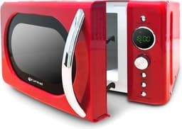 20 liter capaciteit Magnetron MW-20 vintage design 5 standen ontdooi timerfunctie 700 W digitaal rood — thumbnail 4
