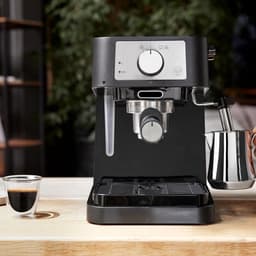 White-Label® Espressomachine - Koffiezetapparaat - Koffiemachines - Zwart en Zilver — thumbnail 5
