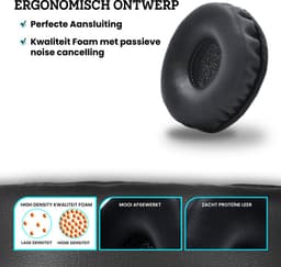 Somstyle Oorkussens Geschikt Voor Jabra Evolve 65, 40, 20 & 20SE Koptelefoon - 2 Stuks - Zacht Schuim - Eiwitleer - Zwart — thumbnail 4