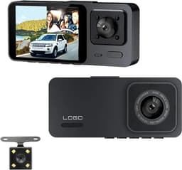 TechU™ Dashcam Camera – M52 Zwart – 2 Inch Scherm Full HD 1080P – 2 Camera's: Voor & Binnen – Dashboardcamera – G-sensor – Nachtvisie – Loop recording – Bewegingssensor – Parkeermodus — thumbnail 1
