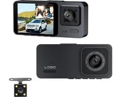 TechU™ Dashcam Camera – M52 Zwart – 2 Inch Scherm Full HD 1080P – 2 Camera's: Voor & Binnen – Dashboardcamera – G-sensor – Nachtvisie – Loop recording – Bewegingssensor – Parkeermodus