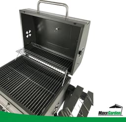 MaxxGarden Houtskoolbarbecue - Grilloppervlak (LxB) 42 x 42 cm - Staal - Met handgeep - Zwart - Incl. BBQ set — thumbnail 5