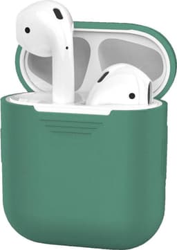 Hoesje - Geschikt voor Apple Airpods 2 - Siliconen Dun Met Clip - Case Cover - Silicone Hoes - Midnight Green — thumbnail 1