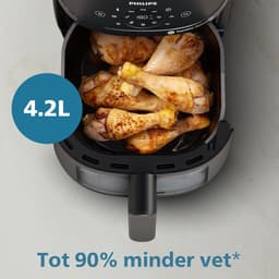Philips 2000 Series Airfryer - NA220/00 - Kijkvenster - RapidAir - 4.2L - Tot 4 Personen - Zwart — thumbnail 3