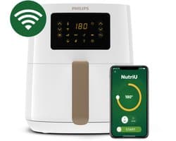 Philips Airfryer Connected 5000 Series - HD9255/30 - Heteluchtfriteuse - 4.1 liter (L) - RapidAir - 13 in 1 kookfuncties - Quickclean - 1400W - Wit — afbeelding 1