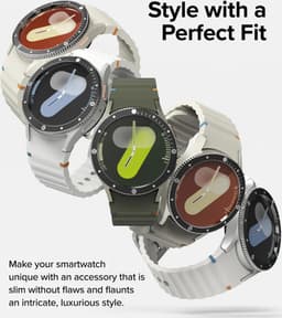 Ringke Bezel Styling + Tempered Glass Geschikt voor Samsung Galaxy Watch 7 44MM - RVS Watch Cover + Screen Protector - 44-99 Zwart — thumbnail 8