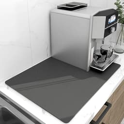 Mat voor aanrecht - 406 x 60 cm - verbergt vlekken - antislip rubberen achterkant - absorberende afwasdroogmat - koffiebar accessoires - past onder koffiepot - espressomachine. — thumbnail 1