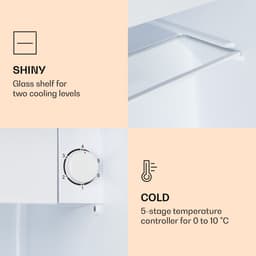Klarstein CoolArt koel-vriescombinatie - Koelkast met 2 koelstanden, designfront, 5-traps thermostaat, 0 tot 10 °C, inhoud: 45 liter, motief: Stadsgezicht — thumbnail 4