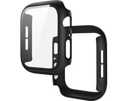 iWatch Case - Zwart - Geschikt voor 45mm Apple Watch - HD High Sensitivity Screen Protector met TPU All Around Anti-Fall Bumper Beschermhoes Cover - Compatibel met Apple Watch 7/8/9 45mm