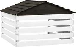 vidaXL - Overkapping - voor - grasmaaier - 78x74x54 - cm - vurenhout - zwart - en - wit — thumbnail 5