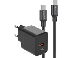 USB A en USB-C Adapter + Lange USB-C Kabel 2 Meter - 35W Snellader - Ondersteunt Super Snel Laden - Geschikt voor S23 Ultra, A54,S22, S20 FE, S10, S9, A8, Tablet A9 Plus, Tablet S7 FE