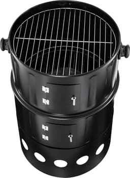 Style’n Cook houtskool barbecue 75cm – Smoker - BBQ - Grill - Rookoven - Met 3 etages en gescheiden kamers – Zwart — thumbnail 2