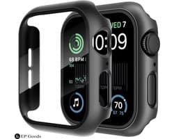EP Goods - Full Cover/Hoesje - Screen Protector - Geschikt voor Apple watch Series 7, 8 en 9 - 45mm - Hard - Protection - Zwart