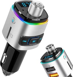 MMOBIEL Bluetooth FM Transmitter Auto – Carkit FM Radio Adapter voor Handsfree Bellen – FM-Zender V5.0 Bluetooth Transmitter – Auto Oplader USB-A QC 3.0 — thumbnail 1