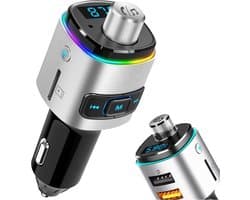 MMOBIEL Bluetooth FM Transmitter Auto – Carkit FM Radio Adapter voor Handsfree Bellen – FM-Zender V5.0 Bluetooth Transmitter – Auto Oplader USB-A QC 3.0