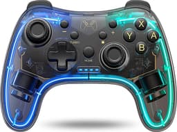 Phreeze Pro Controller Draadloos - Turbo Knop - Macro Knop - Transparant - RGB Verlichting - Instelbaar via APP - Geschikt voor Nintendo Switch — thumbnail 1