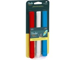 3Doodler Start - 3D Pen Navulling - 75 Kleurstaafjes - rood/wit/blauw