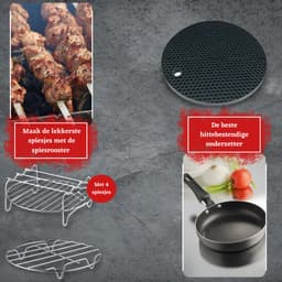 Master Knives Heteluchtfriteuse Accesoires Set - Geschikt voor alle Airfryer L 18CM -14 Delig — thumbnail 9