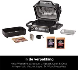 Ninja Woodfire - 7-in-1 Elektrische BBQ Grill, Smoker & Airfryer - Tafelmodel Barbecue - Geschikt voor Balkon - OG701EU — thumbnail 12