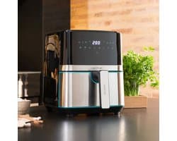 Cecotec Heißluftfritteuse 5,5 L Cecofry Full Inox 5500 Pro. 1700 W, Kompaktes und Digitale, Diät-Fritteuse, Edelstahlausführung, ölfrei, PerfectCook-Technologie, Thermostat, 8 Modi