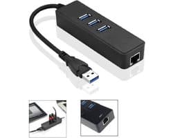 Microconnect MC-USB3.0HUBWETH laptop dock & poortreplicator USB 3.2 Gen 1 (3.1 Gen 1) Type-A Zwart