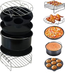 Airfryer Accesoires - Geschikt voor Airfryer XL en XXL - Heteluchtfriteuse Accesoires Set - Bakset - Bakvorm - Ø20CM — thumbnail 1