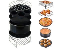 Airfryer Accesoires - Geschikt voor Airfryer XL en XXL - Heteluchtfriteuse Accesoires Set - Bakset - Bakvorm - Ø20CM
