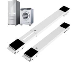 Wasmachineonderstel met rem Verplaatsbare verstelbare plank voor wasmachine droger Koelkastbelasting 300kg wit