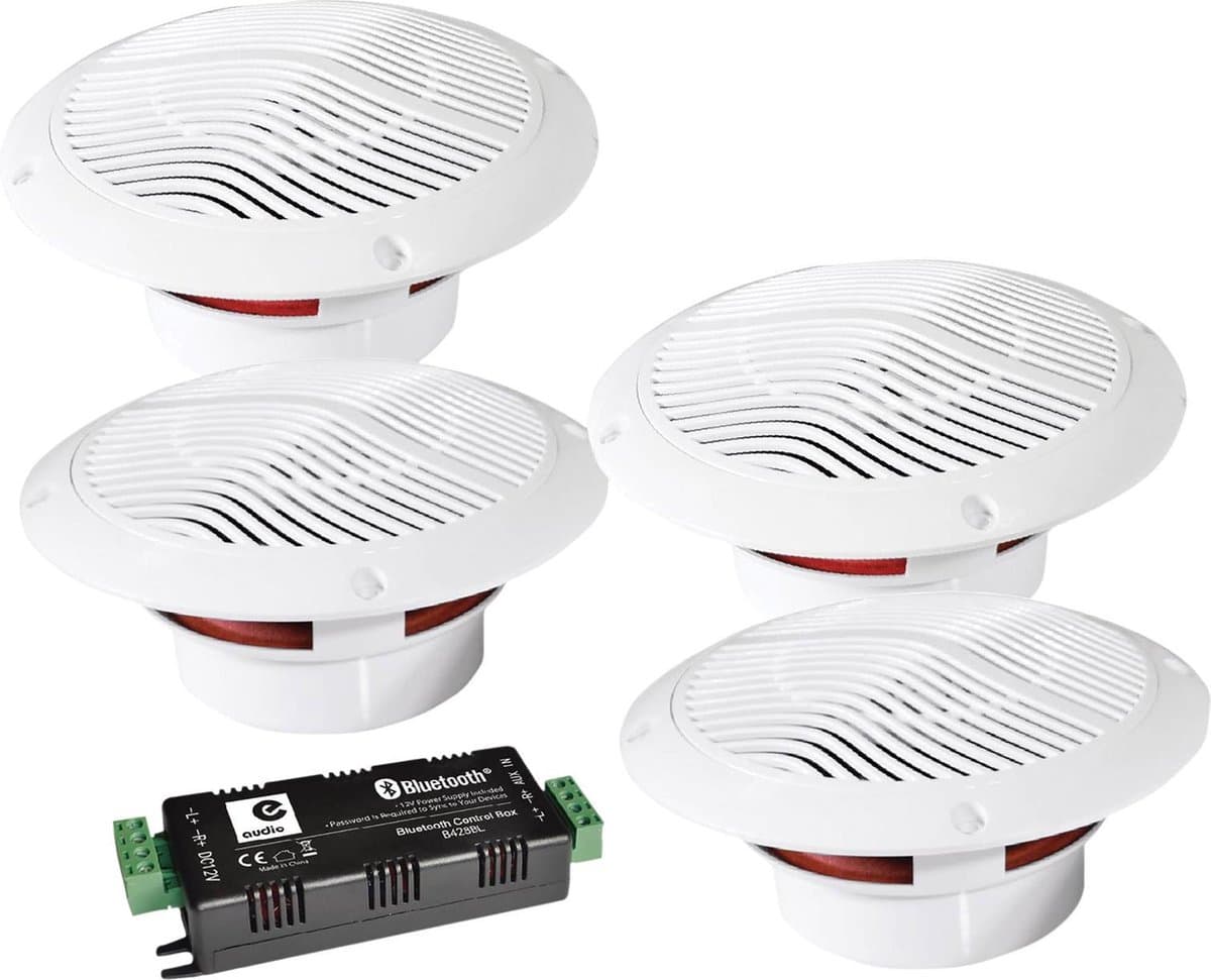 E-audio B403BL waterdichte badkamer met 4x speaker en Bluetooth versterker — afbeelding 1
