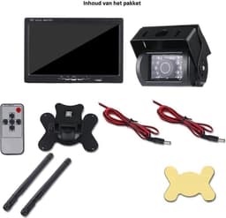 BrandWay Draadloze Achteruitrijcamera set met 7 inch scherm - Achteruitrij Camera Draadloos voor Auto / Camper / Caravan / Vrachtwagen / Landbouwmachines — thumbnail 5