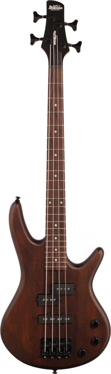 Ibanez GSRM20B Walnut Flat – miKro Short‑Scale 4‑snarige basgitaar – Dynamix P/J Pickups — afbeelding 1