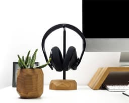 Oakywood Headphones Stand - Massief Eiken - Echt Hout Koptelefoon Standaard Houder - Stijlvol Clean Desk Design — thumbnail 5