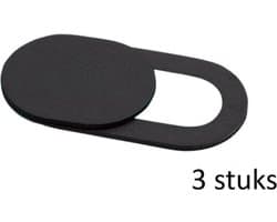 Webcam Cover - Privacy schuifje - Geschikt voor Macbook, Laptop en Tablet - Zwart - 3 stuks