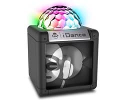 iDance CUBESING100BK Bluetooth Party Speaker met Disco LED-Verlichting - Zwart