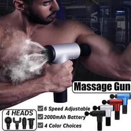 Q-time - Massage Gun - Professionele Sport Massage - Rug Massage - Nek Massage - Massage Apparaat - Spier Massage - Stress Massage - Triggerpoint - Spierherstel & Spierontspanning - Blauw — thumbnail 3