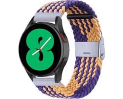 By Qubix - Geschikt voor Garmin bandje - Braided nylon bandje - Oker / paars - Geschikt voor Garmin Vivoactive 6 / Vivoactive 5 / Vivoactive 3 - Smartwatch bandje 20mm