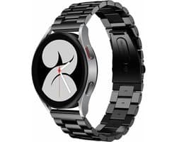 By Qubix - Geschikt voor Garmin bandje - Geschikt voor Garmin Forerunner 55 / 165 / 245 / 570 (42mm) / 645 - Stalen schakelband - Zwart - Smartwatch bandje 20mm