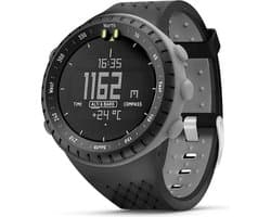 Siliconen Smartwatch bandje - Geschikt voor Suunto Core sport bandje - zwart/grijs - Strap-it Horlogeband / Polsband / Armband