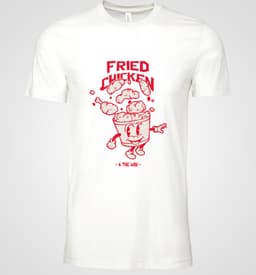 Shirt - Fried chicken - Wurban Wear | Grappig shirt | Dieet | Unisex tshirt | Fast food | Airfryer | Sport | Verwenpakket | Wit & Zwart — thumbnail 3