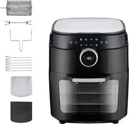 Dsp Kb2089 Airfryer oven - Hetelucht friteuse - 12 liter - 8 programma's - 5 accessoires - 80 tot 200°C - 1700 watt - Zwart — thumbnail 1
