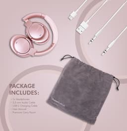 PowerLocus MoonFly Koptelefoon Over-Ear met Passief Noise Cancelling, Draadloze Hoofdtelefoon, Voice Assistant Activation - Rose Gold — thumbnail 7