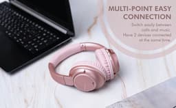 PowerLocus MoonFly Koptelefoon Over-Ear met Passief Noise Cancelling, Draadloze Hoofdtelefoon, Voice Assistant Activation - Rose Gold — thumbnail 5