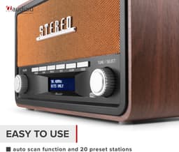 DAB radio met Bluetooth model 2025 - Retro radio - DAB+ / FM - Op batterijen en netstroom - Audizio Foggia — thumbnail 4