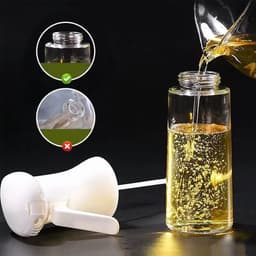 Rolin Roly Olie Sproeier Dispenser Olijfolie Fles Sprayer, Roze Borstel Witte Azijn Olijfolie Glazen Fles 200ml Keuken Gadgets voor Air Fryer Koken Salade Bakken BBQ (Wit) — thumbnail 4